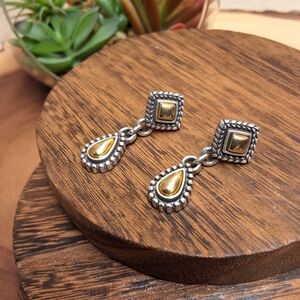 Brighton Two Tone Gold and Silver Drop Earrings and Accessories